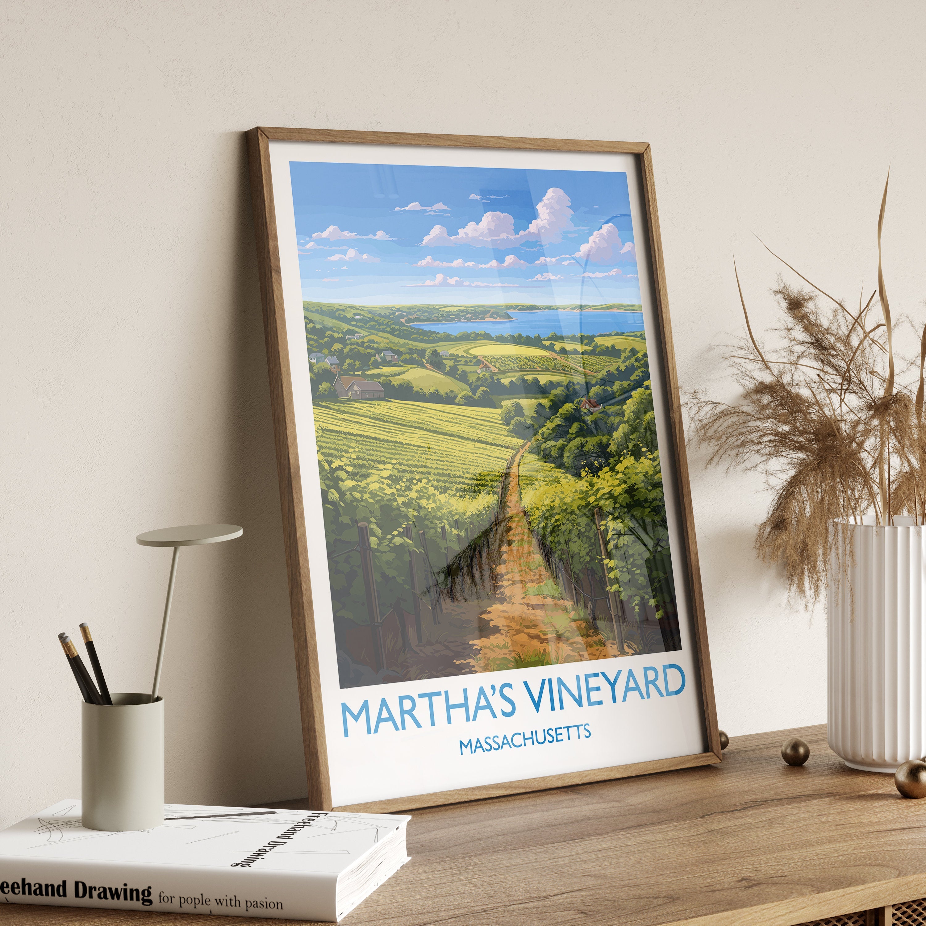 Martha's Vineyard Poster, Travel Print of Martha's Vineyard, Massachusetts, USA, Travel Gift NQ Media Designs