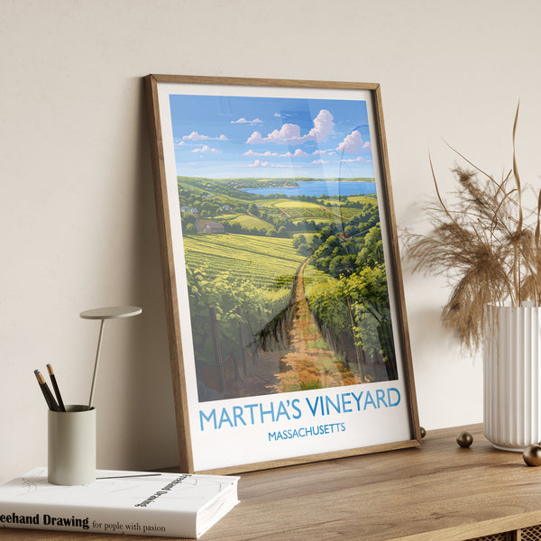 Martha's Vineyard Poster, Travel Print of Martha's Vineyard, Massachusetts, USA, Travel Gift