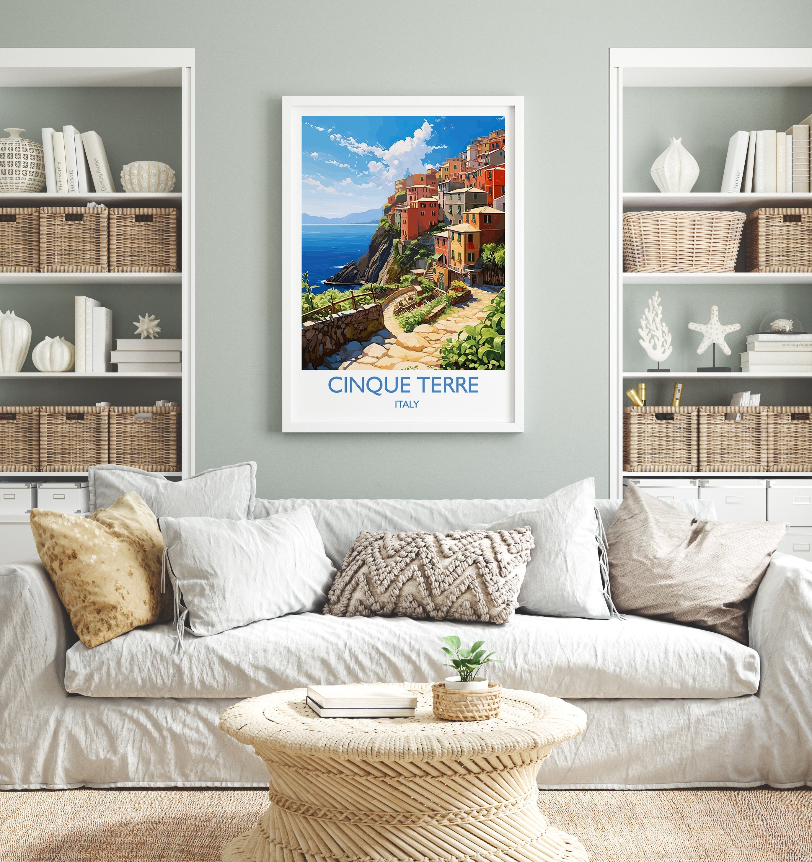 Cinque Terre Travel Print, Travel Poster of Cinque Terre, Italy, Cinque Terre Art, Cinque Terre Gift, Wall Art Print NQ Media Designs