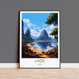 Laos Travel Print, Travel Poster of Laos, Asia, Laos Art, Laos Gift, Wall Art Print NQ Media Designs
