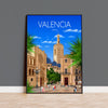 Valencia Travel Print, Travel Poster of Valencia, Spain, Valencia Cityscape, Valencia Gift