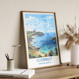 Guernsey Travel Print, Travel Poster of Guernsey, Guernsey Gift, Channel Islands, Wall Art Print NQ Media Designs
