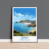 Jersey Travel Print, Travel Poster of Jersey, Jersey Gift, Channel Islands, Wall Art Print NQ Media Designs