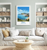 Jersey Travel Print, Travel Poster of Jersey, Jersey Gift, Channel Islands, Wall Art Print NQ Media Designs