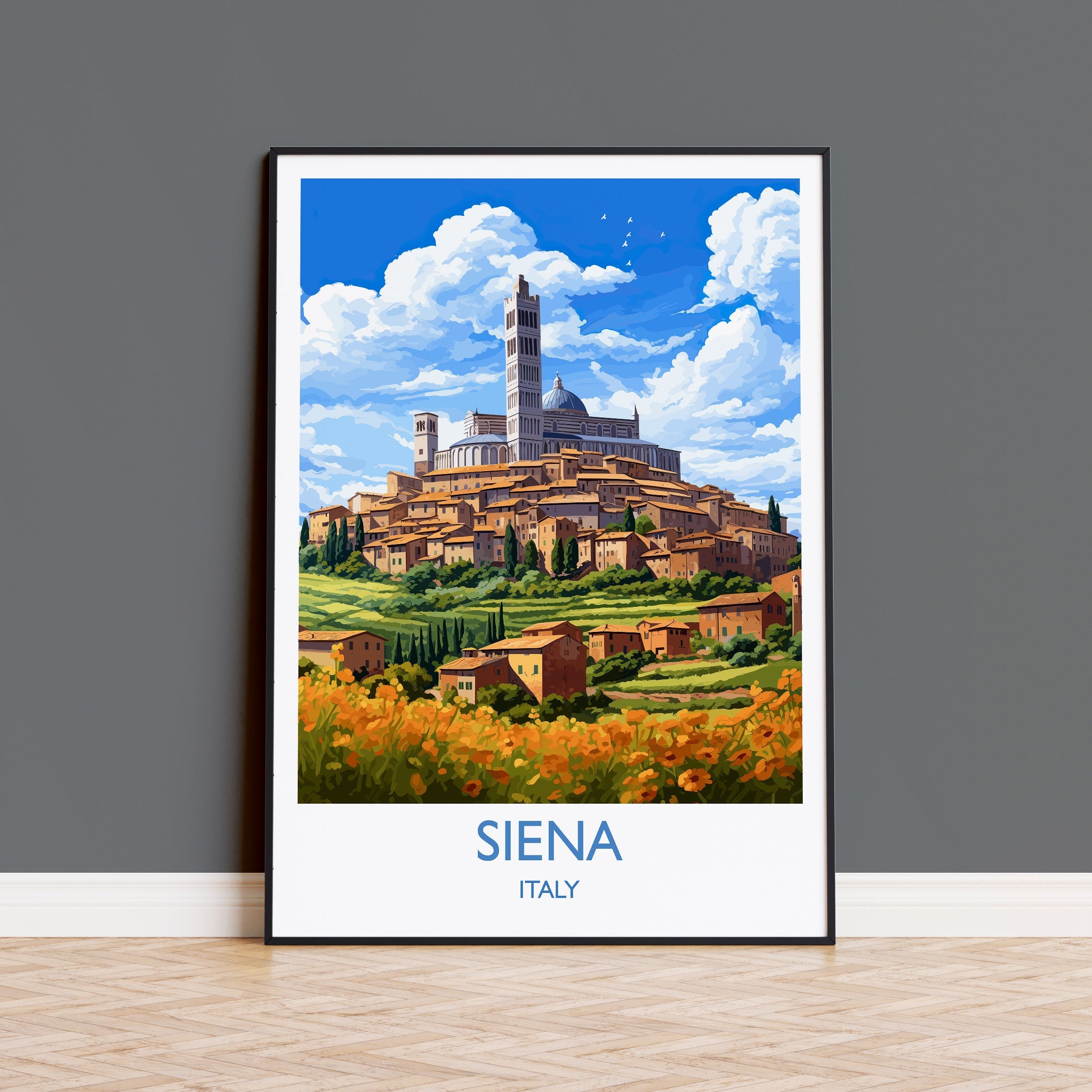 Siena Travel Print, Travel Poster of Siena, Italy, Siena Art, Siena Gift, Wall Art Print NQ Media Designs