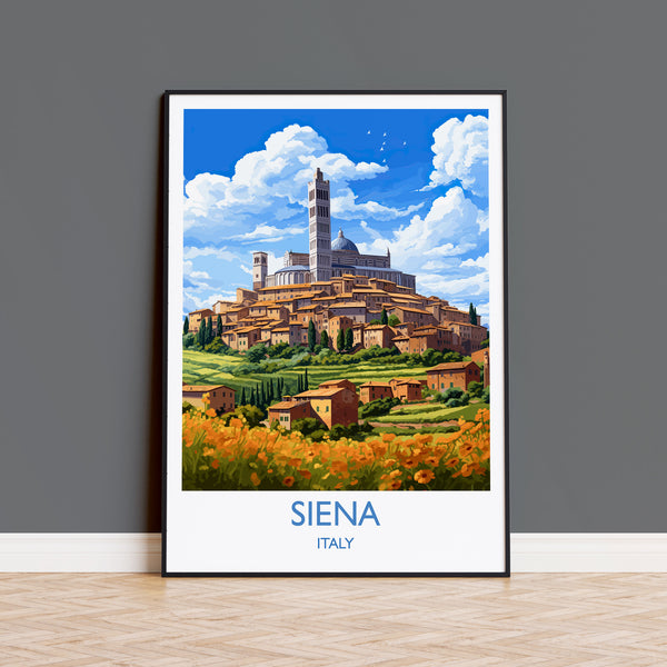 Siena Travel Print, Travel Poster of Siena, Italy, Siena Art, Siena Gift, Wall Art Print