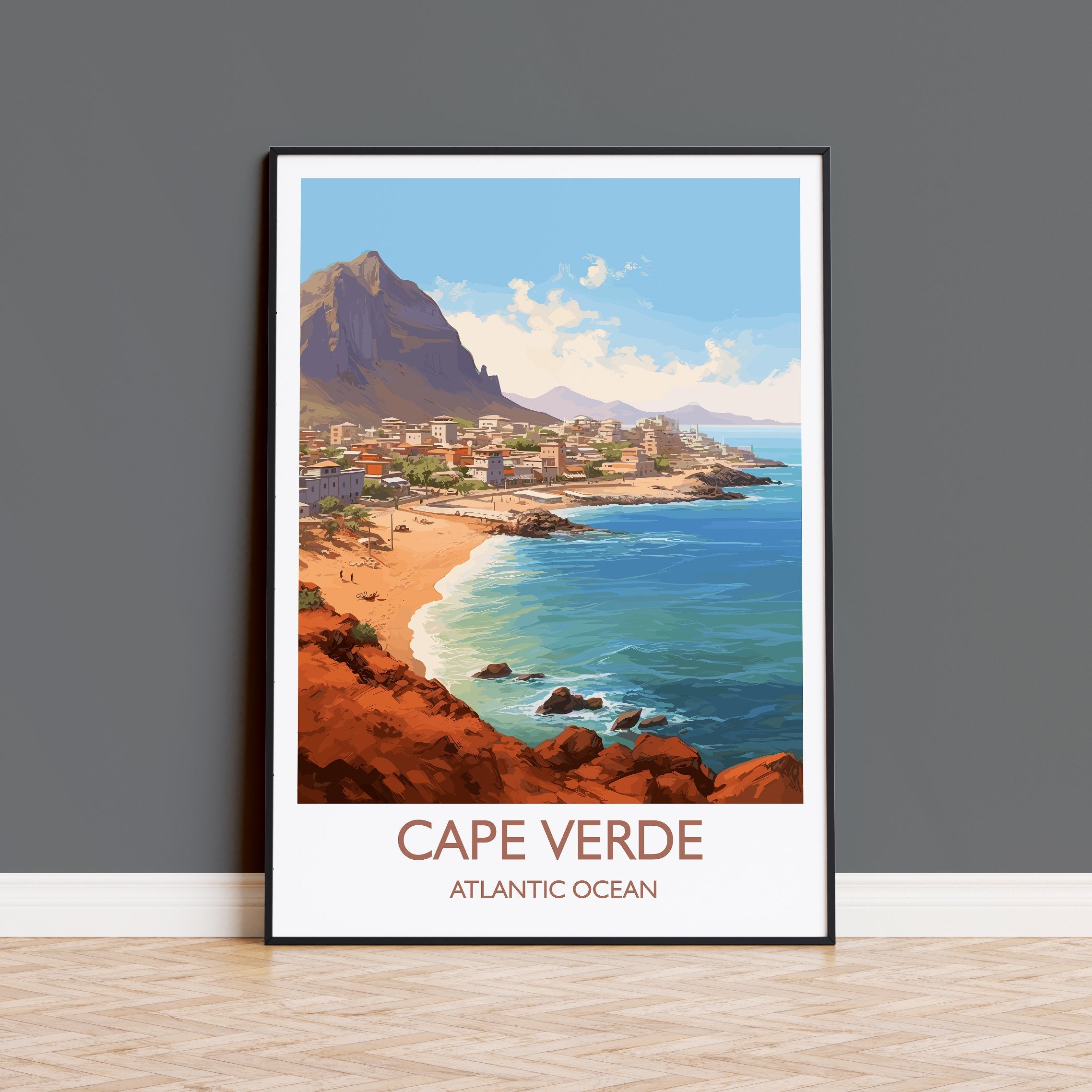 Cape Verde Travel Poster, Travel Print of Cape Verde, Africa, Cape Verde Art, Cape Verde Gift, Wall Art Print NQ Media Designs