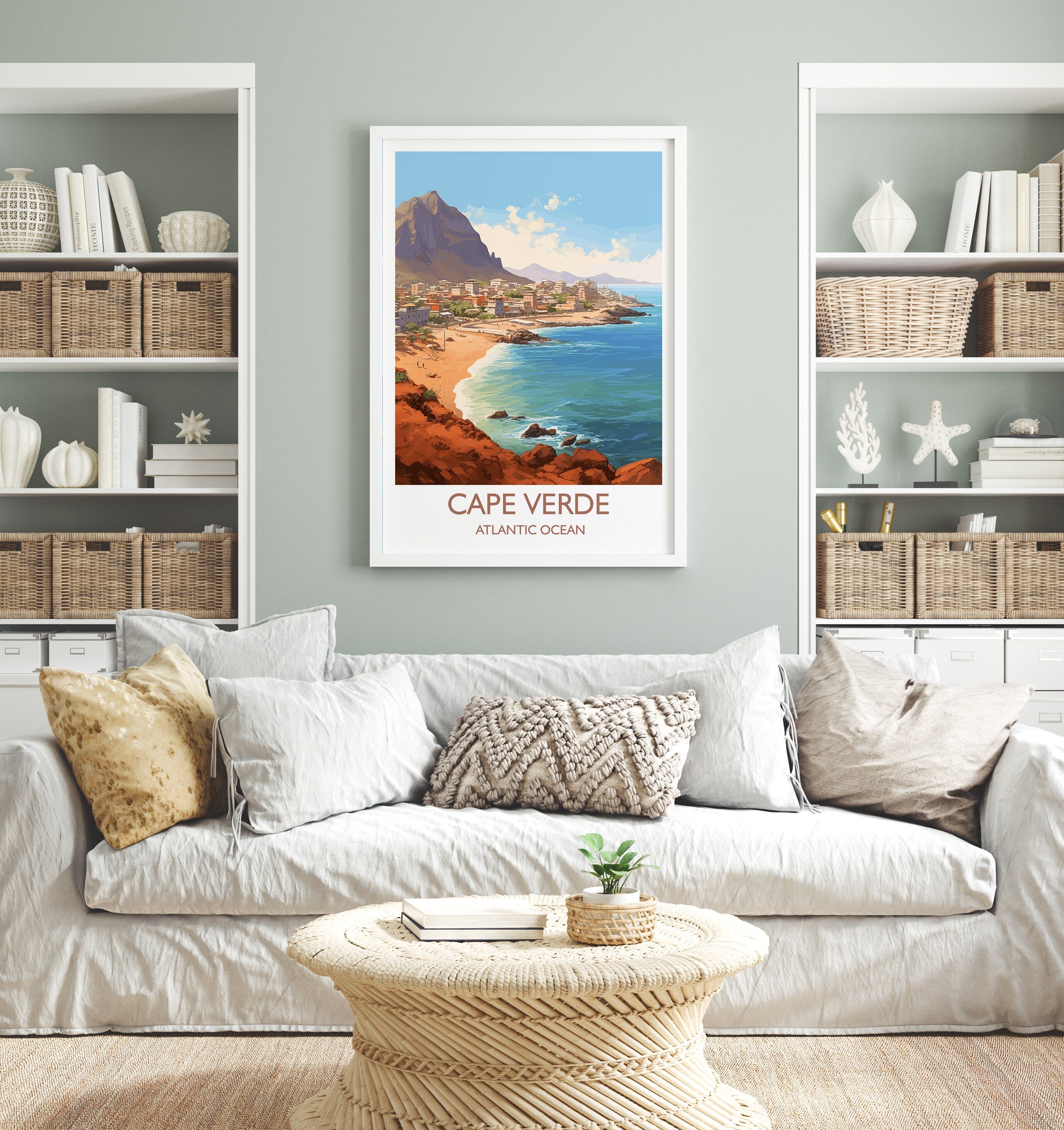 Cape Verde Travel Poster, Travel Print of Cape Verde, Africa, Cape Verde Art, Cape Verde Gift, Wall Art Print NQ Media Designs