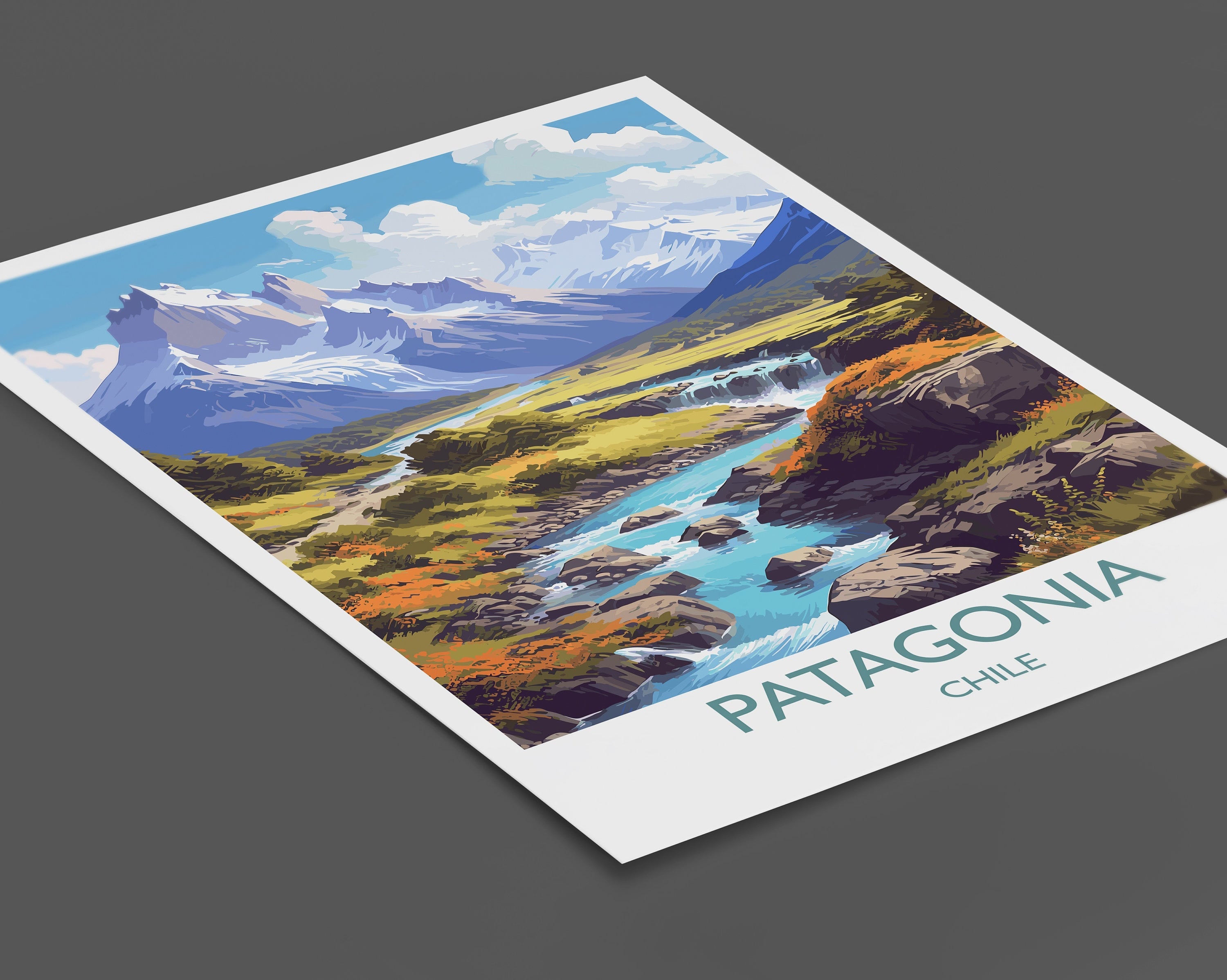 Patagonia Travel Print, Travel Poster of Patagonia, Chile, South America, Patagonia Gift NQ Media Designs