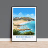 Bondi Beach Print, Travel Poster of Bondi Beach, Sydney, New South Wales, Australia, Travel Gift NQ Media Designs