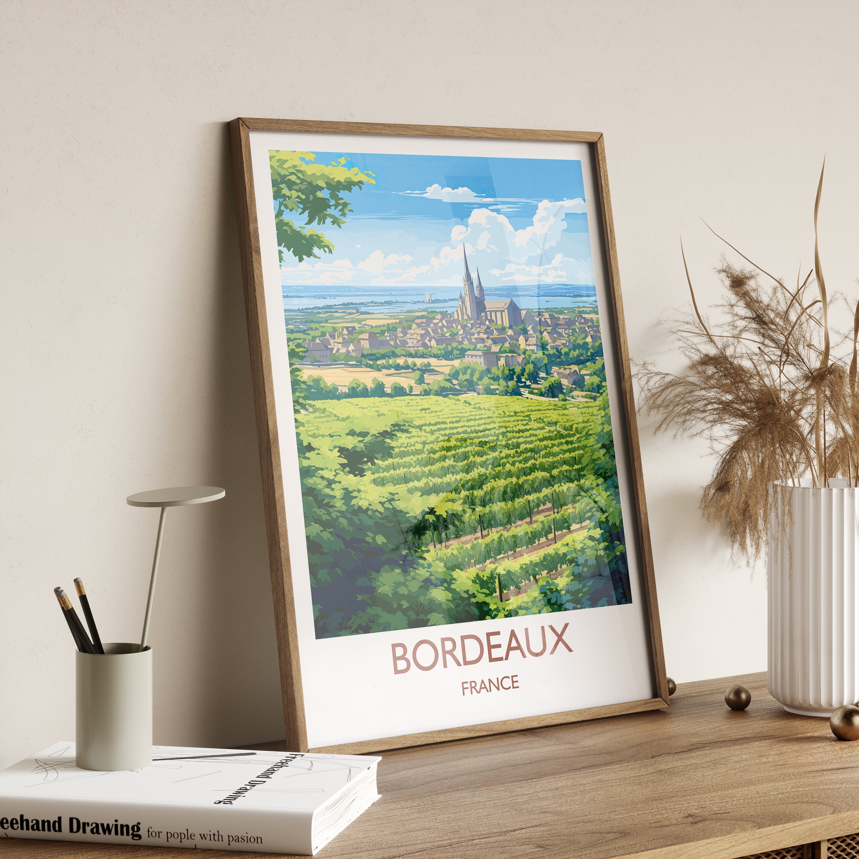 Bordeaux Poster, Travel Print of Bordeaux, Wine Region, France, Europe, Travel Gift NQ Media Designs