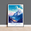 Mont Blanc Travel Poster, Travel Print of Mont Blanc, Mont Blanc Gift, Alps Art, Mount Blanc Gift, Wall Art Print NQ Media Designs