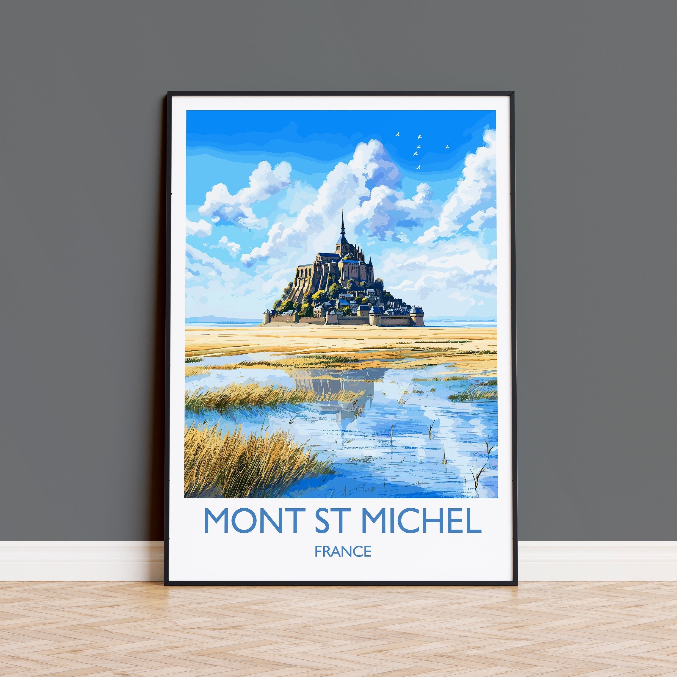 Mont St Michel Poster, Travel Print of Mont St Michel,Normandy, France, Europe, Mont St Michel Gift NQ Media Designs