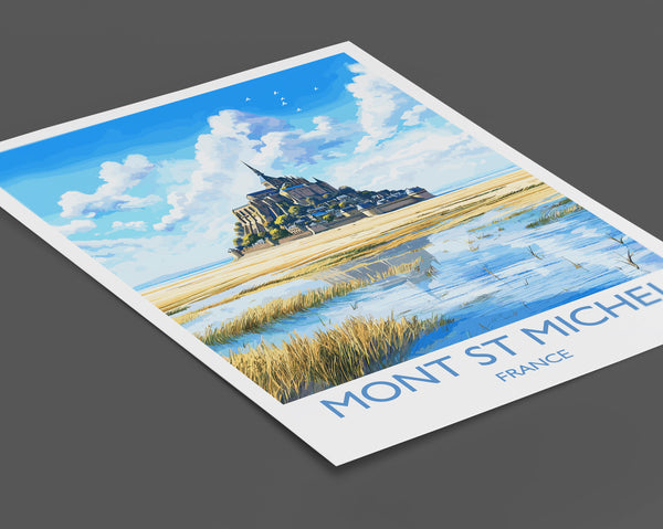 Mont St Michel Poster, Travel Print of Mont St Michel,Normandy, France, Europe, Mont St Michel Gift