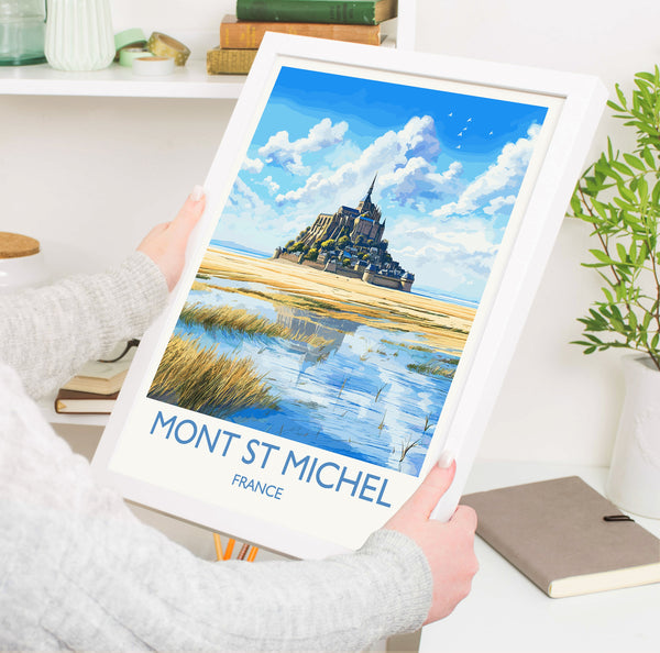 Mont St Michel Poster, Travel Print of Mont St Michel,Normandy, France, Europe, Mont St Michel Gift