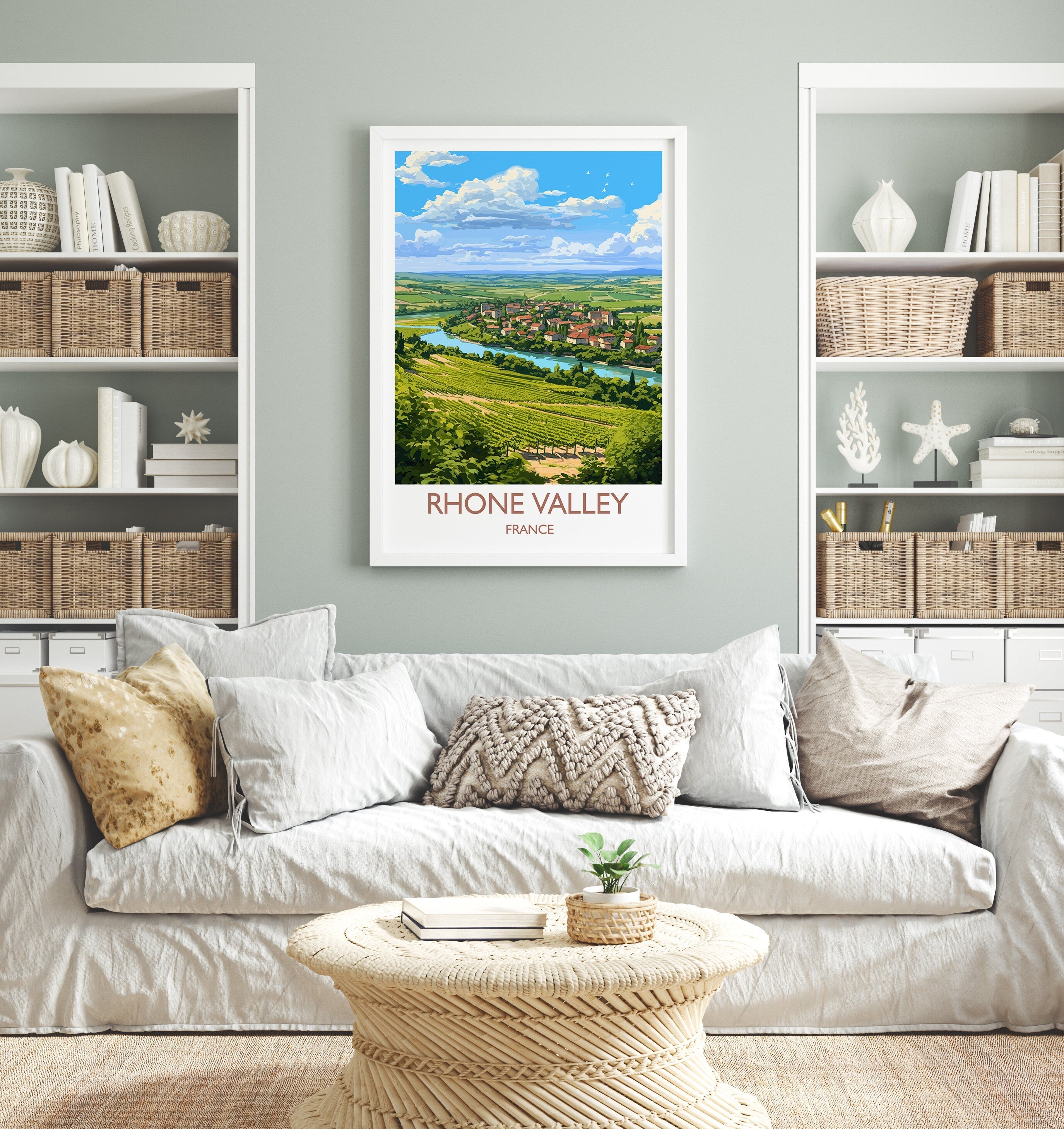 Rhone Valley Poster, Travel Print of Rhone Valley, Wine Region, France, Europe, Travel Gift NQ Media Designs