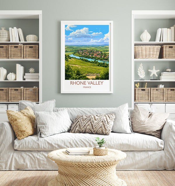 Rhone Valley Poster, Travel Print of Rhone Valley, Wine Region, France, Europe, Travel Gift