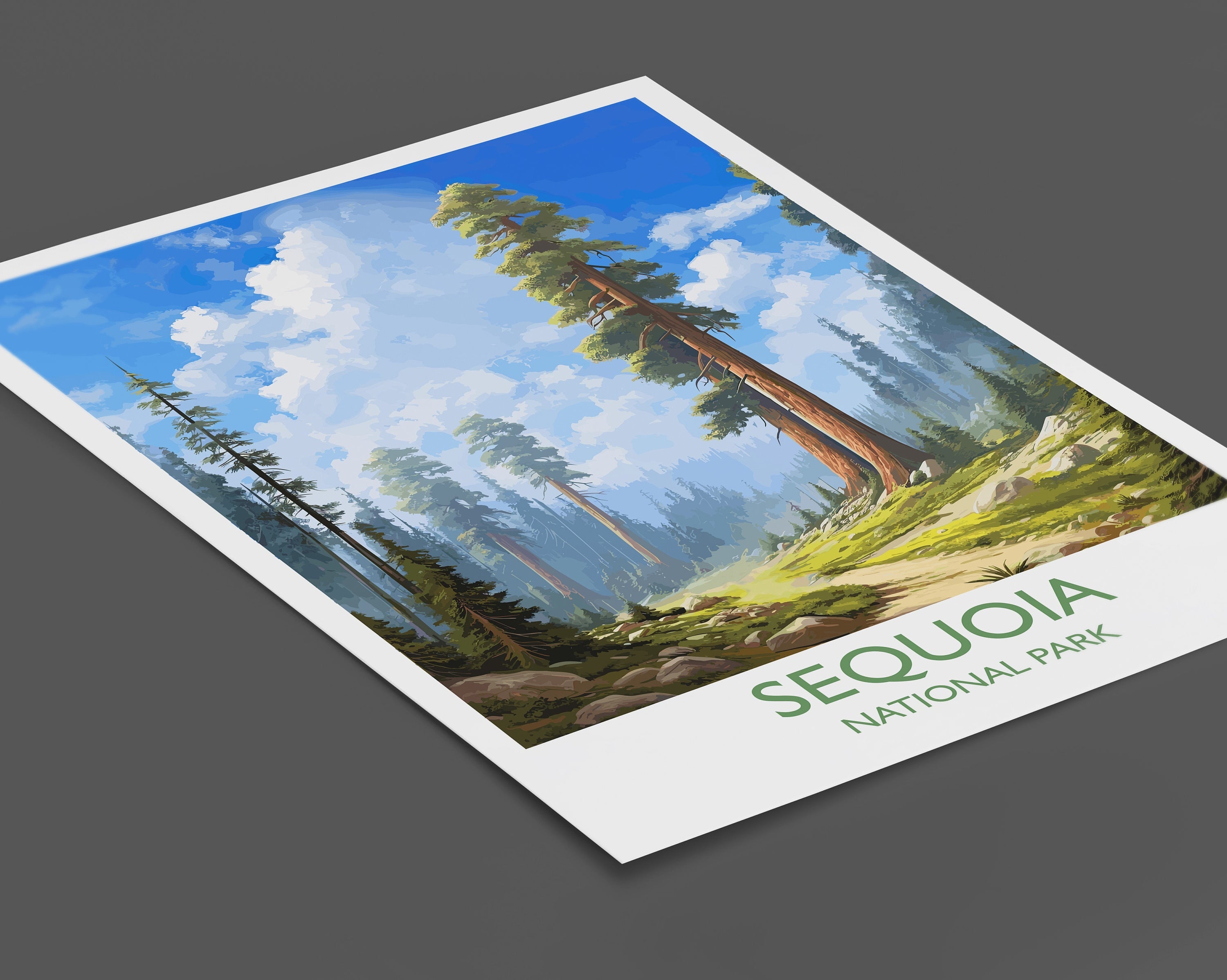 Sequoia Poster, Travel Print of Sequoia National Park, California, USA, Sequoia Travel Gift NQ Media Designs