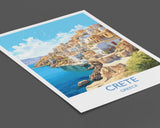 Crete Travel Print, Travel Poster of Crete, Greece Gift, Greek Islands Art, Crete Gift, Wall Art Print NQ Media Designs
