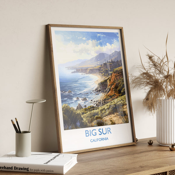 Big Sur Travel Poster, Travel Print of Big Sur, California, Big Sur Gift, USA Gift, Wall Art Print