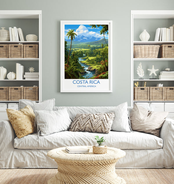 Costa Rica Travel Poster, Travel Print of Costa Rica, Central America, Costa Rica Gift, Wall Art Print