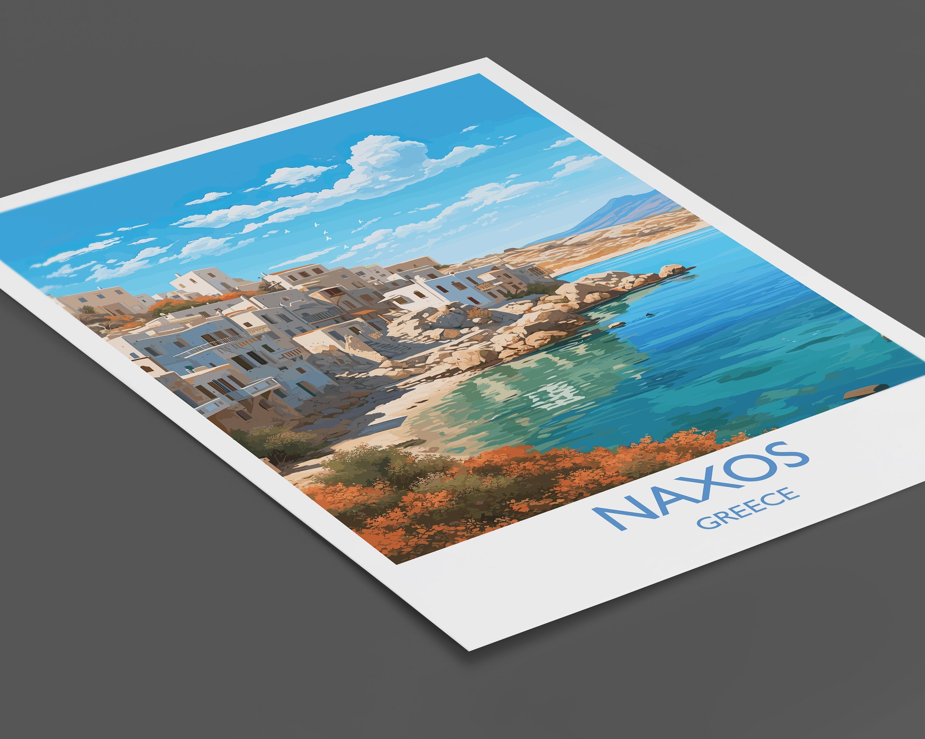 Naxos Travel Print, Travel Poster of Naxos, Greece Gift, Greek Islands Art, Naxos Gift, Wall Art Print NQ Media Designs
