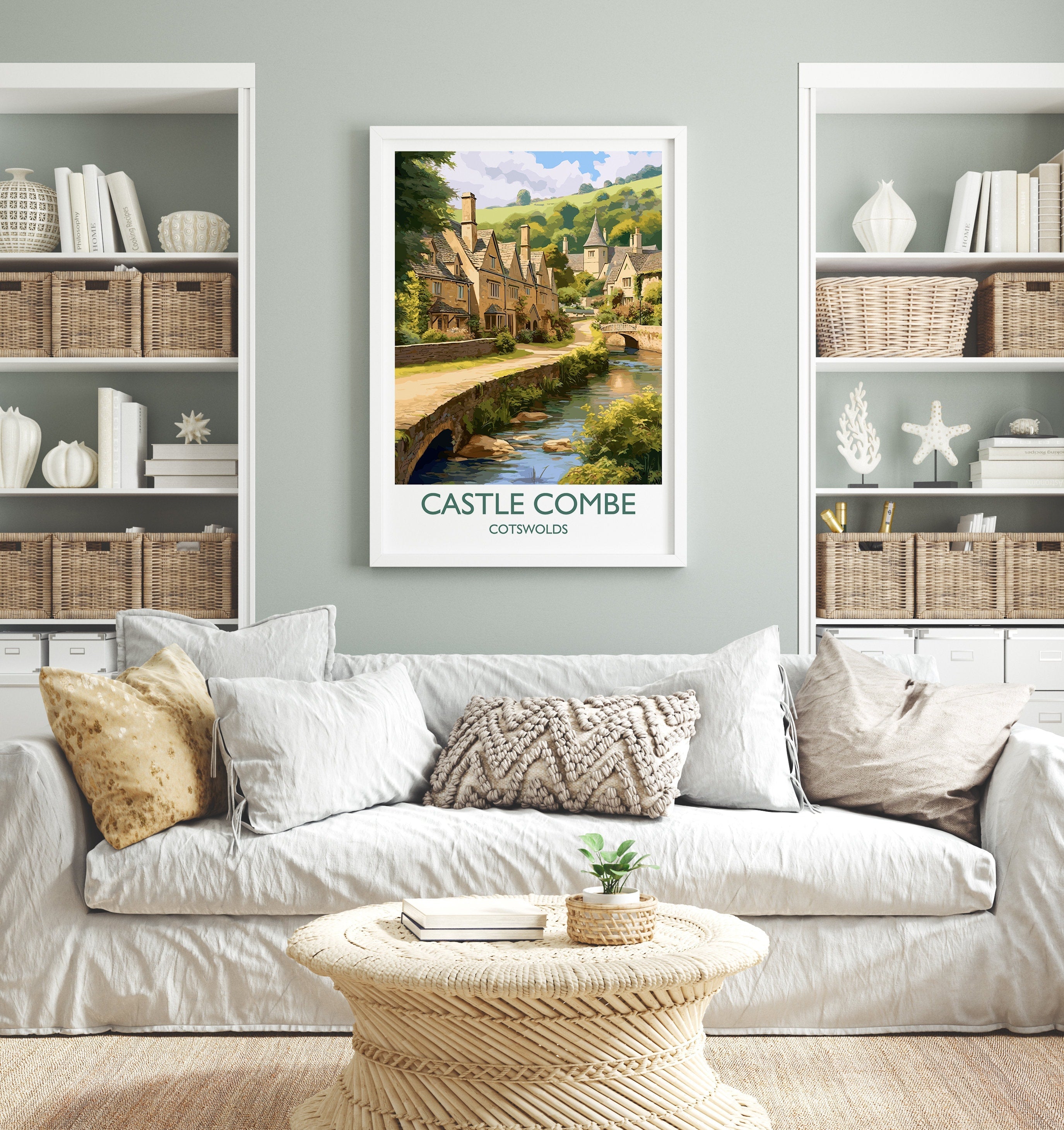 Castle Combe Travel Poster, Travel Print of Castle Combe, England, Cotswolds Art, Cotswolds Gift, Wall Art Print NQ Media Designs
