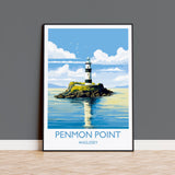 Penmon Point Travel Poster, Penmon Point Travel Print, Penmon Lighthouse, Anglesey, Wales, Welsh Art, Anglesey Gift, Wall Art Print NQ Media Designs