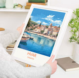Hvar Travel Print, Travel Poster of Hvar, Croatia, Hvar Art, Hvar Gift, Wall Art Print NQ Media Designs