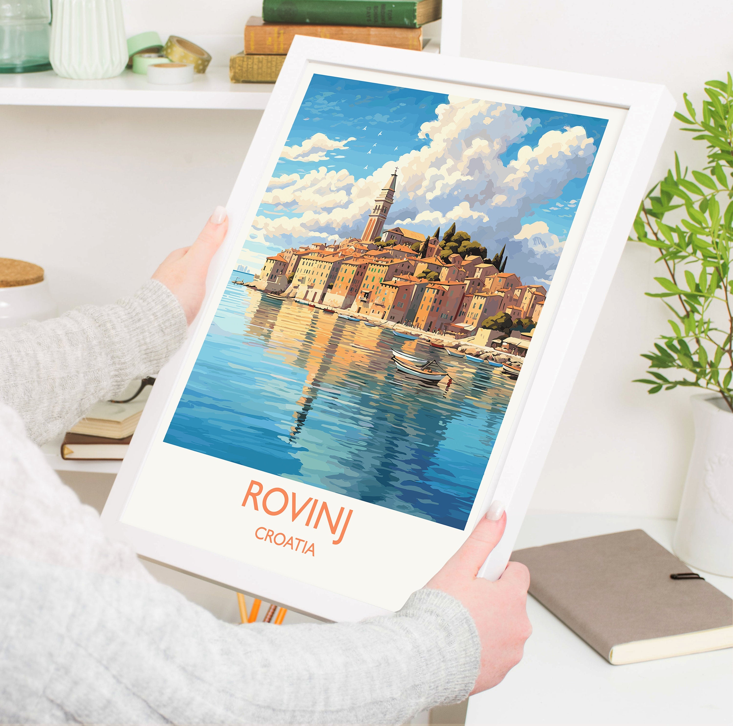 Rovinj Travel Print, Travel Poster of Rovinj, Croatia, Rovinj Art, Rovinj Gift, Wall Art Print NQ Media Designs