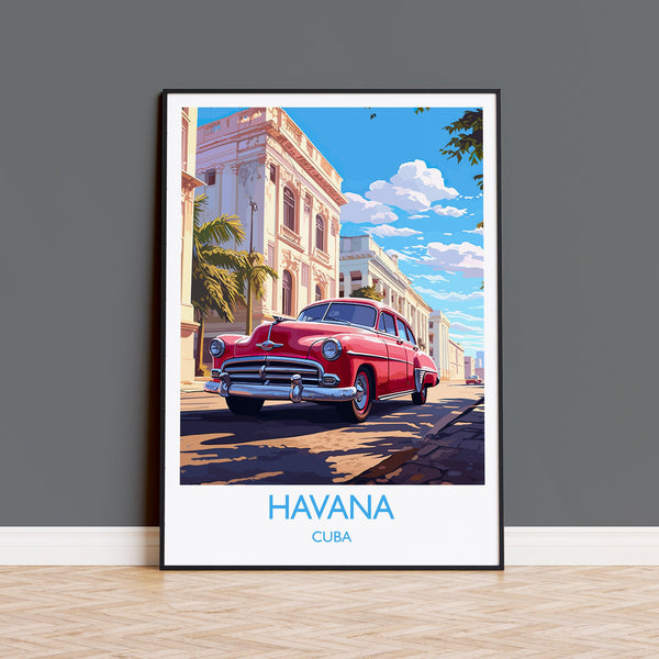 Havana Travel Print, Travel Poster of Havana, Cuba Havana Art, Havana Gift, Wall Art Print
