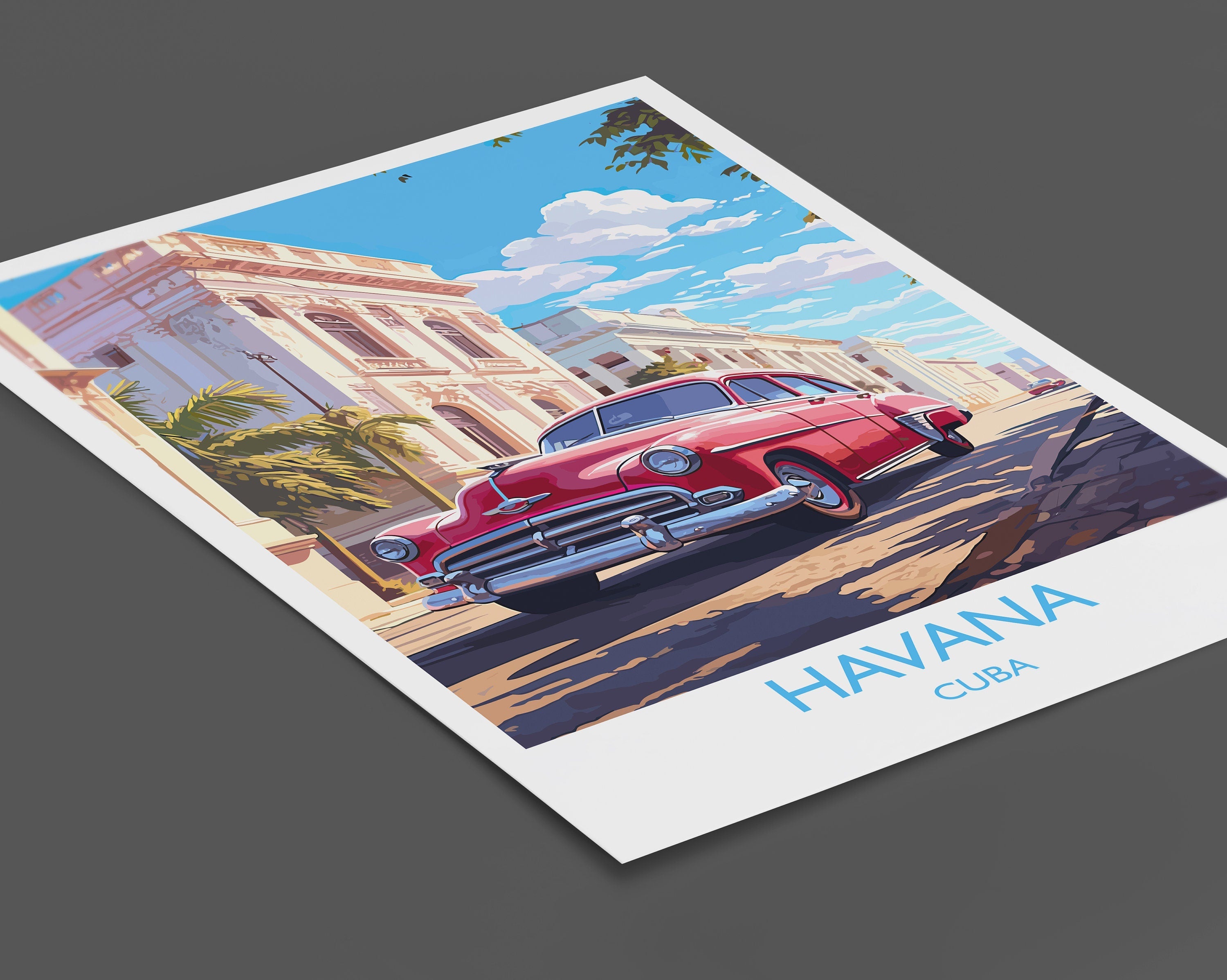 Havana Travel Print, Travel Poster of Havana, Cuba Havana Art, Havana Gift, Wall Art Print NQ Media Designs