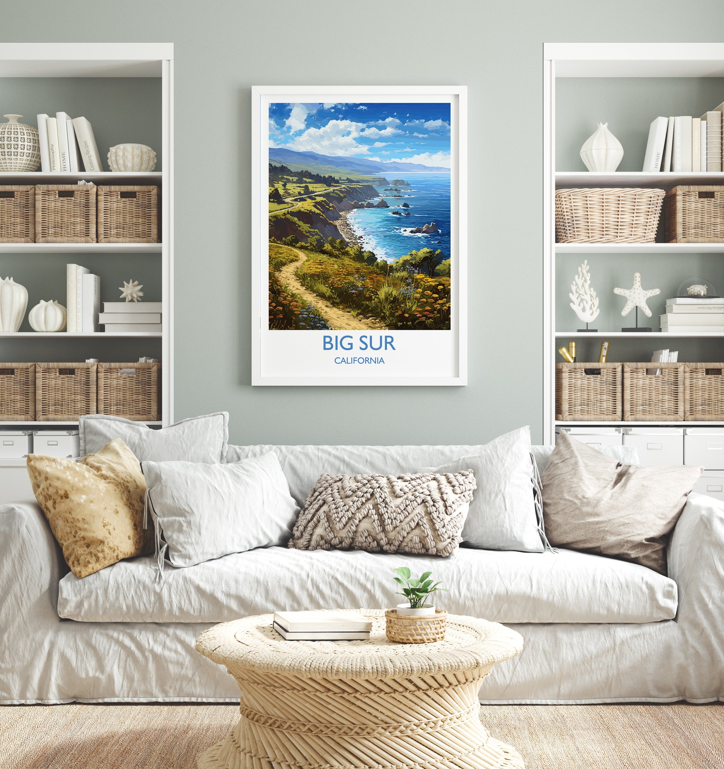 Big Sur Travel Print, Travel Poster of Big Sur, California, Big Sur Gift, USA Gift, Wall Art Print NQ Media Designs