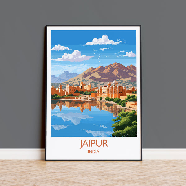 Jaipur Travel Print, Travel Poster of Jaipur, India, Jaipur Gift, India Gift, Wall Art Print