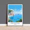 Zakynthos Travel Print, Travel Poster of Zakynthos, Greece Gift, Greek Islands Art, ZakynthosGift, Wall Art Print