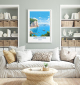 Zakynthos Travel Print, Travel Poster of Zakynthos, Greece Gift, Greek Islands Art, ZakynthosGift, Wall Art Print NQ Media Designs