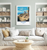 Rhodes Travel Print, Travel Poster of Rhodes, Greece Gift, Greek Islands Art, Rhodes Gift, Wall Art Print NQ Media Designs