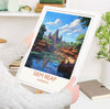 Siem Reap Travel Print, Travel Poster of Siem Reap, Cambodia, Siam Reap Gift, Cambodia Gift, Wall Art Print