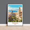 Malaga Travel Print, Travel Poster of Malaga, Spain, Malaga Art, Malaga Gift, Wall Art Print NQ Media Designs