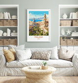 Malaga Travel Print, Travel Poster of Malaga, Spain, Malaga Art, Malaga Gift, Wall Art Print NQ Media Designs