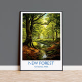 New Forest Travel Poster, Travel Print of New Forest, England, New Forest Art, New Forest Gift, Wall Art Print NQ Media Designs