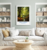 New Forest Travel Poster, Travel Print of New Forest, England, New Forest Art, New Forest Gift, Wall Art Print NQ Media Designs