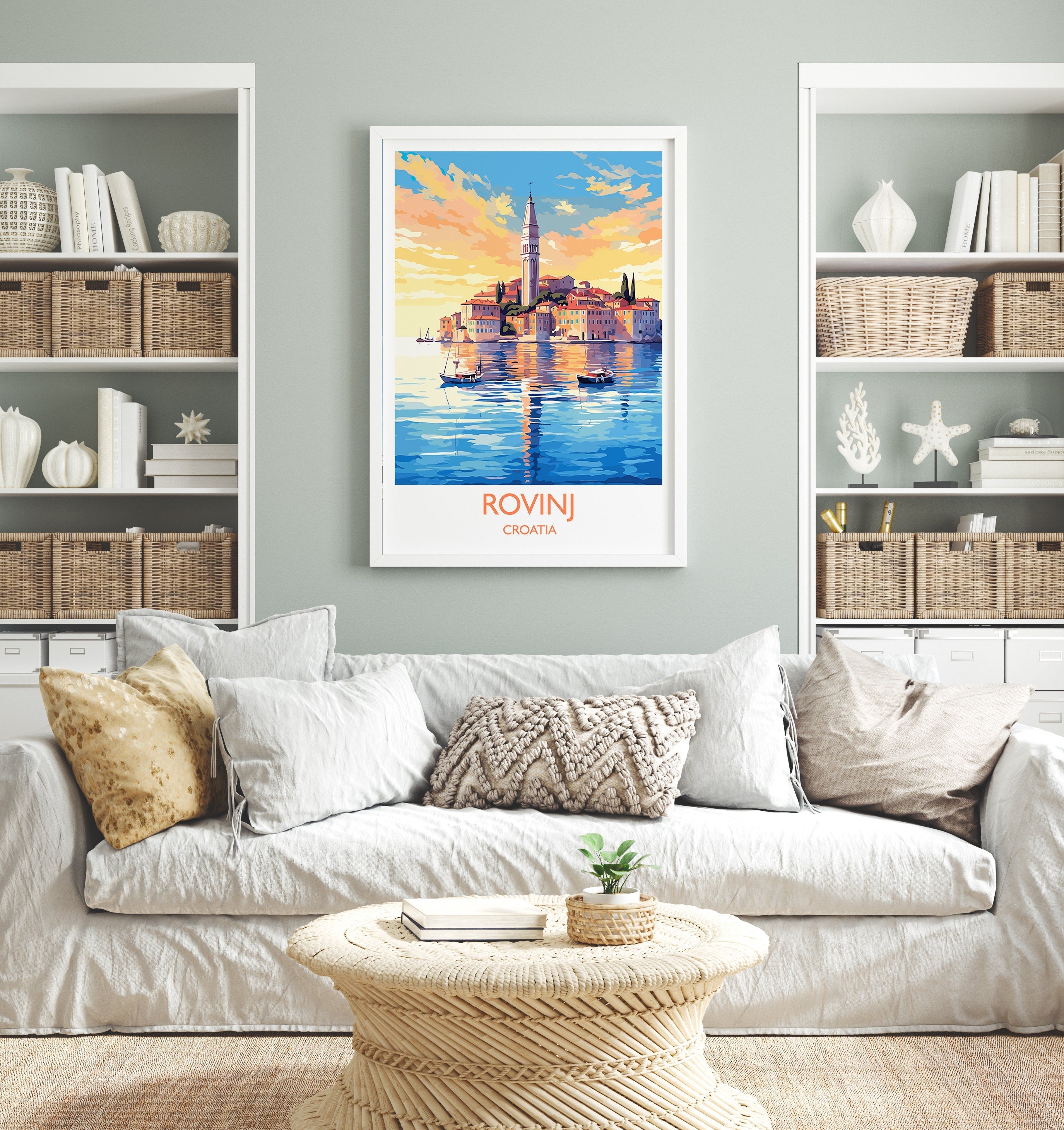 Rovinj Travel Poster, Travel Print of Rovinj, Croatia, Rovinj Art, Rovinj Gift, Wall Art Print NQ Media Designs