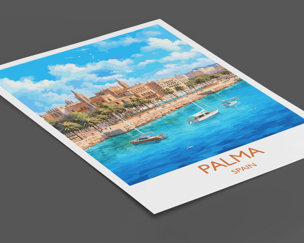 Palma Travel Print, Travel Poster of Palma, Spain, Palma Art, Palma Gift, Wall Art Print