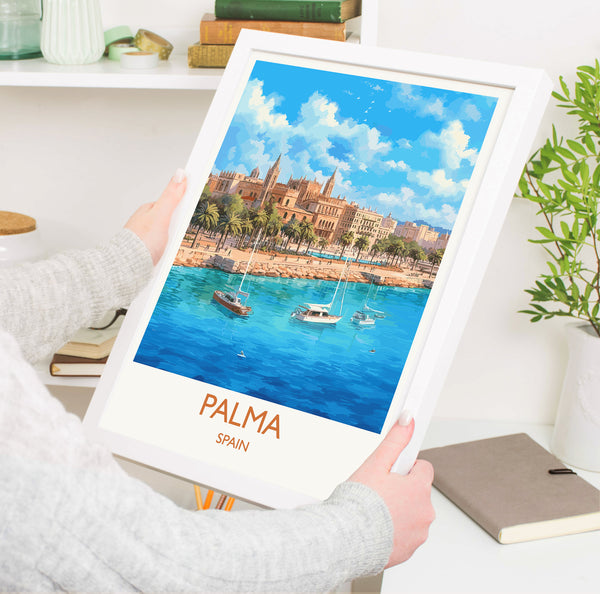 Palma Travel Print, Travel Poster of Palma, Spain, Palma Art, Palma Gift, Wall Art Print