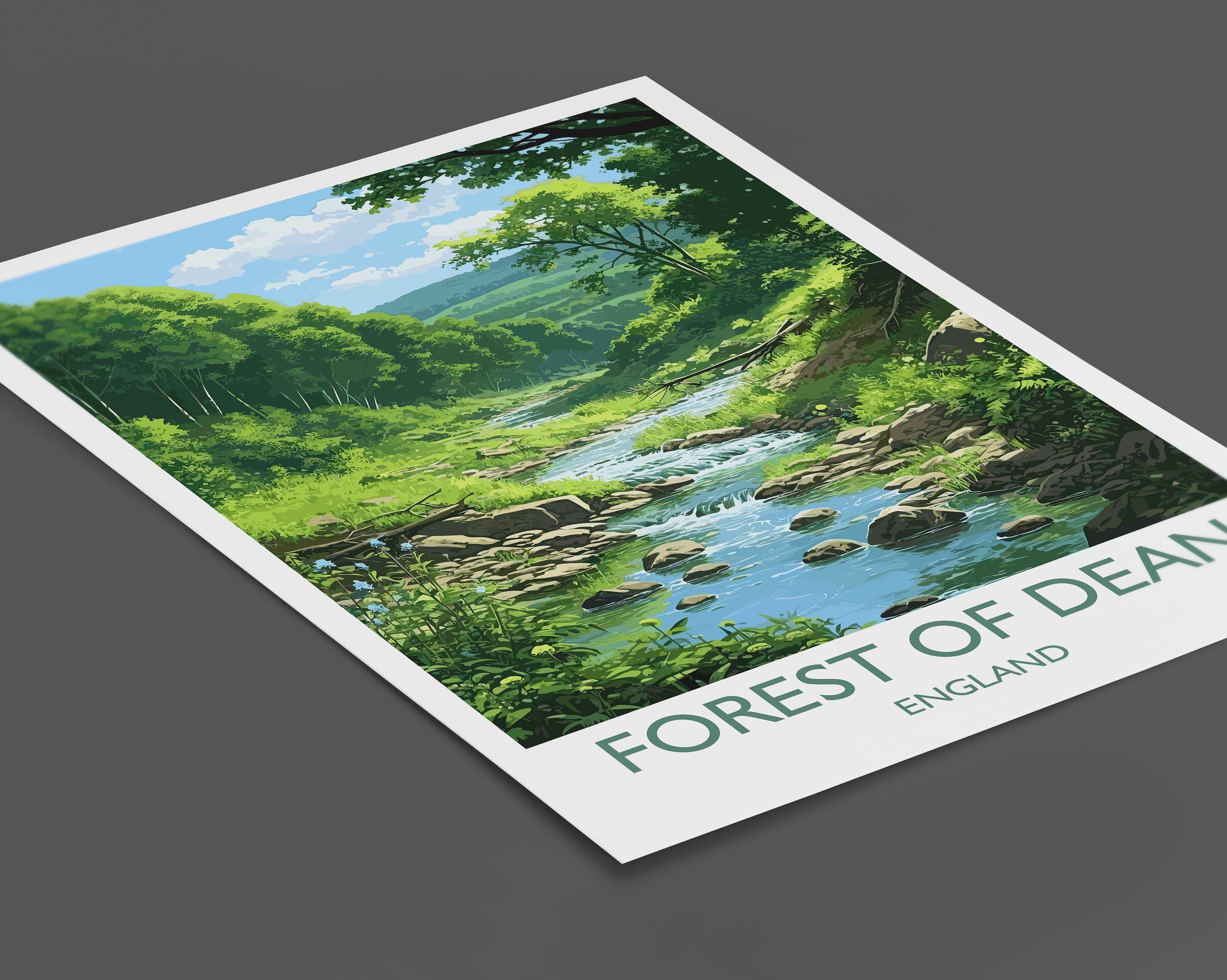Forest of Dean Travel Print, Travel Poster of Forest of Dean, England, Forest of Dean Art, Forest of Dean Gift, Wall Art Print NQ Media Designs