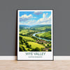 Wye Valley Travel Print, Travel Poster of Wye Valley, UK, Wye Valley Art, Wye Valley Gift, Wall Art Print
