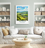 Wye Valley Travel Print, Travel Poster of Wye Valley, UK, Wye Valley Art, Wye Valley Gift, Wall Art Print NQ Media Designs