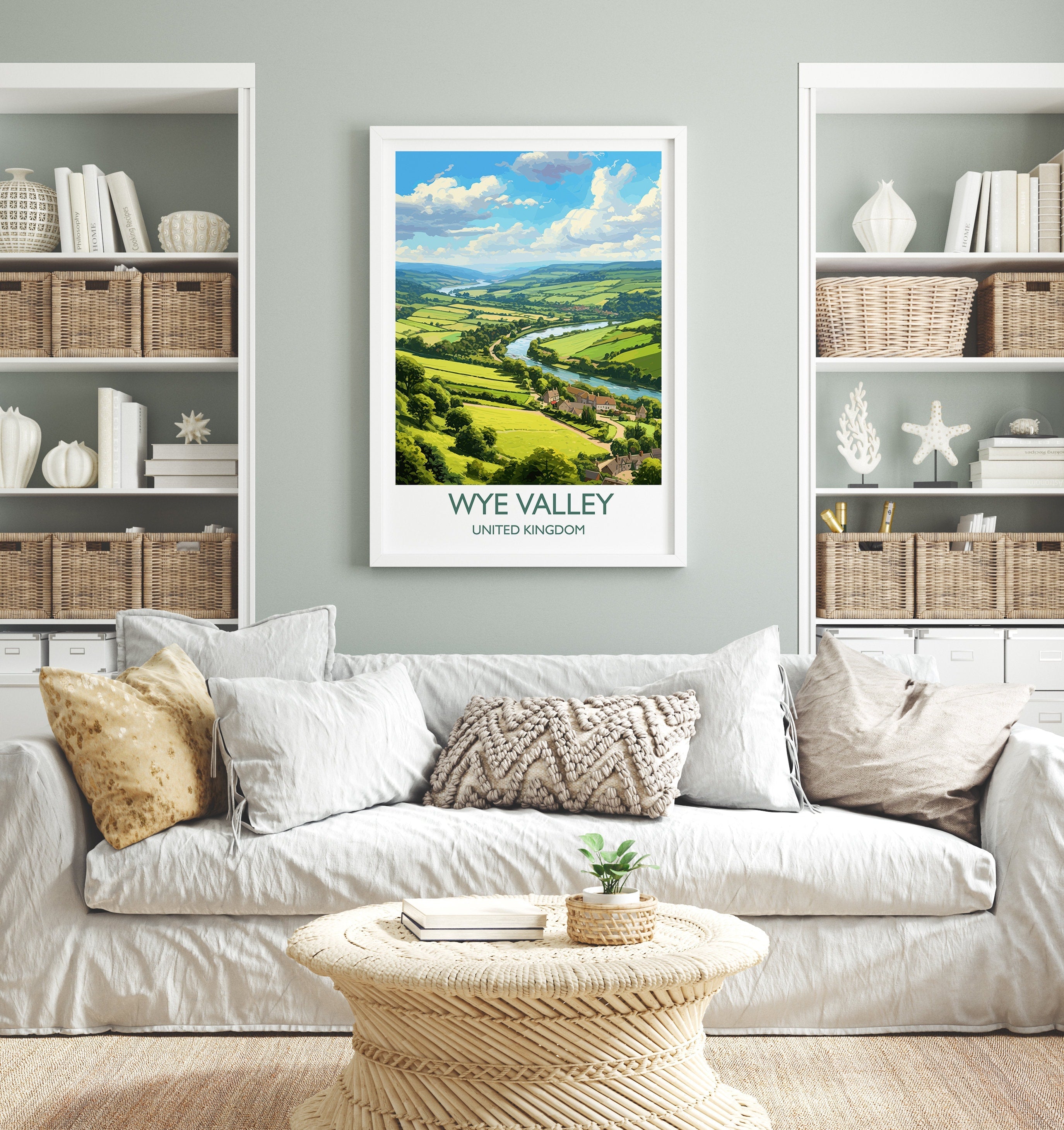 Wye Valley Travel Print, Travel Poster of Wye Valley, UK, Wye Valley Art, Wye Valley Gift, Wall Art Print NQ Media Designs