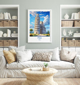 Pisa Travel Poster, Travel Print of Pisa, Italy, Pisa Art, Pisa Gift, Wall Art Print NQ Media Designs